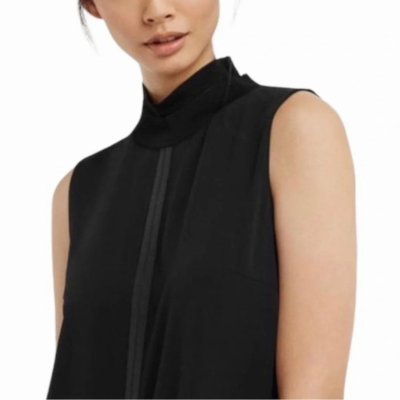 Kit and Ace women's size 0 black sleeveless mock neck silk blend Ryder dress - Picture 2 of 12
